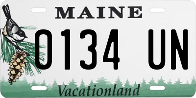 ME license plate 0134UN