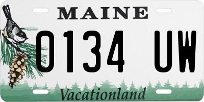 ME license plate 0134UW