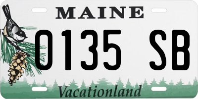 ME license plate 0135SB