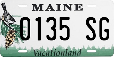 ME license plate 0135SG