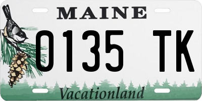 ME license plate 0135TK