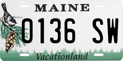 ME license plate 0136SW