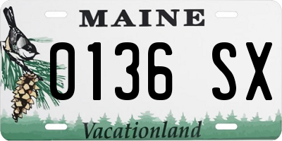 ME license plate 0136SX