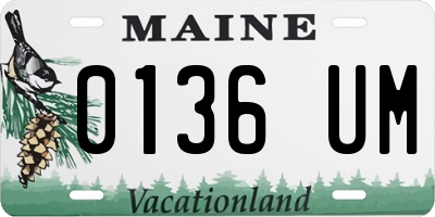 ME license plate 0136UM