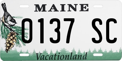 ME license plate 0137SC