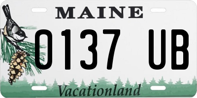 ME license plate 0137UB