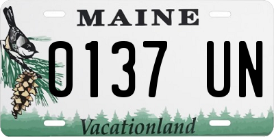 ME license plate 0137UN