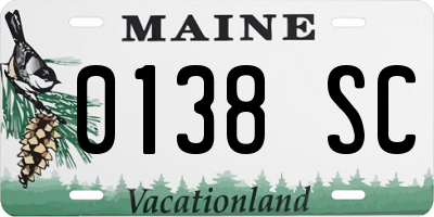 ME license plate 0138SC