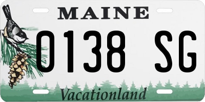 ME license plate 0138SG