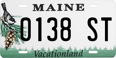 ME license plate 0138ST