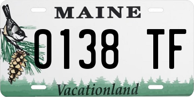 ME license plate 0138TF