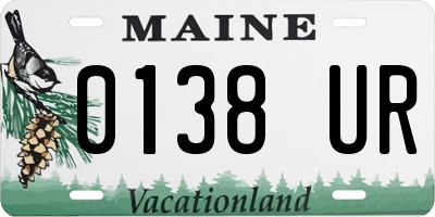 ME license plate 0138UR