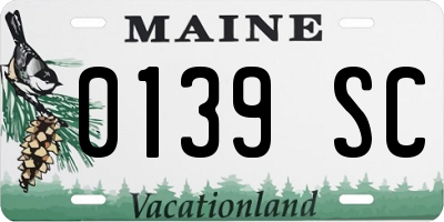 ME license plate 0139SC