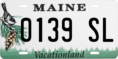 ME license plate 0139SL