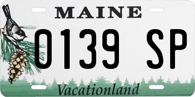 ME license plate 0139SP