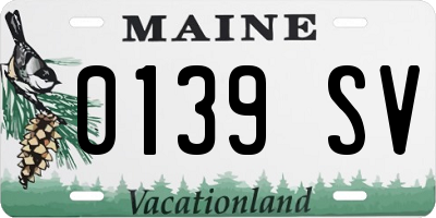 ME license plate 0139SV