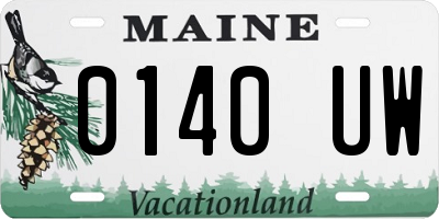 ME license plate 0140UW