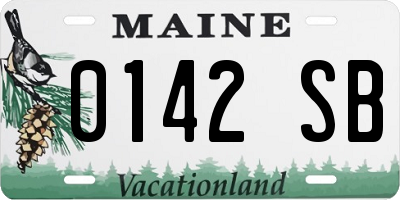 ME license plate 0142SB