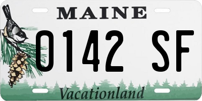 ME license plate 0142SF