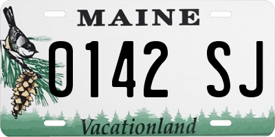 ME license plate 0142SJ