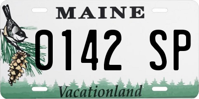 ME license plate 0142SP