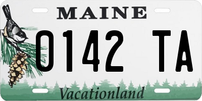 ME license plate 0142TA