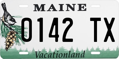 ME license plate 0142TX