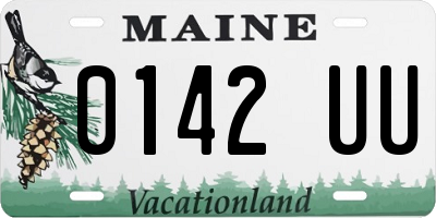 ME license plate 0142UU