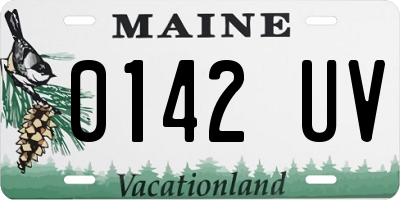 ME license plate 0142UV