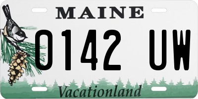 ME license plate 0142UW