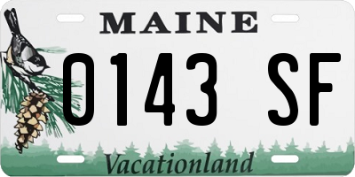 ME license plate 0143SF