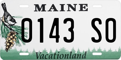 ME license plate 0143SO