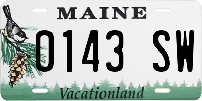 ME license plate 0143SW