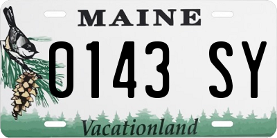 ME license plate 0143SY