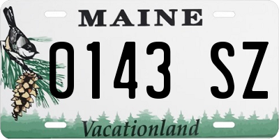 ME license plate 0143SZ