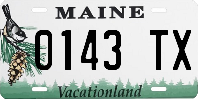 ME license plate 0143TX