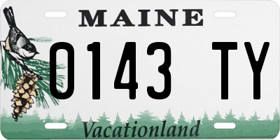 ME license plate 0143TY