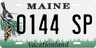 ME license plate 0144SP