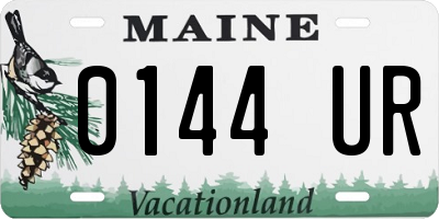 ME license plate 0144UR
