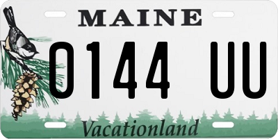 ME license plate 0144UU