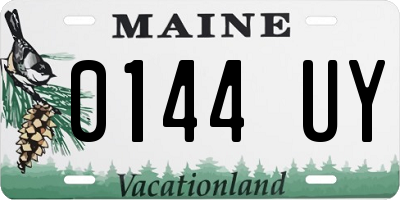 ME license plate 0144UY