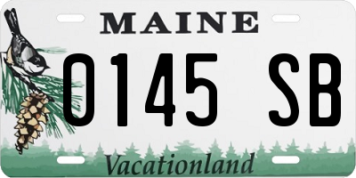 ME license plate 0145SB