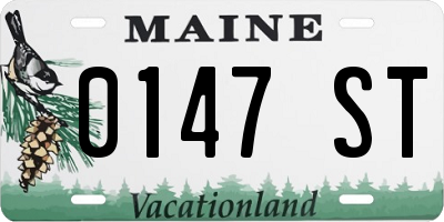 ME license plate 0147ST