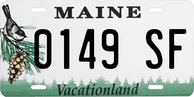 ME license plate 0149SF