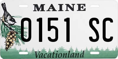 ME license plate 0151SC