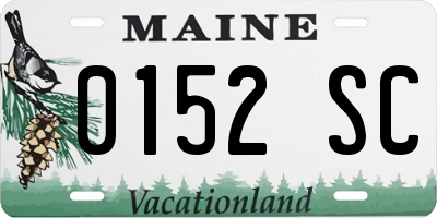 ME license plate 0152SC