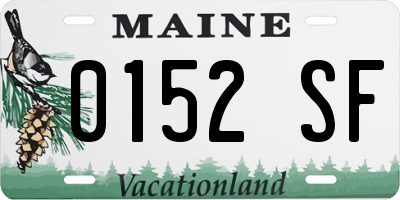 ME license plate 0152SF