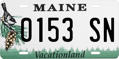 ME license plate 0153SN