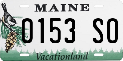 ME license plate 0153SO