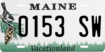 ME license plate 0153SW